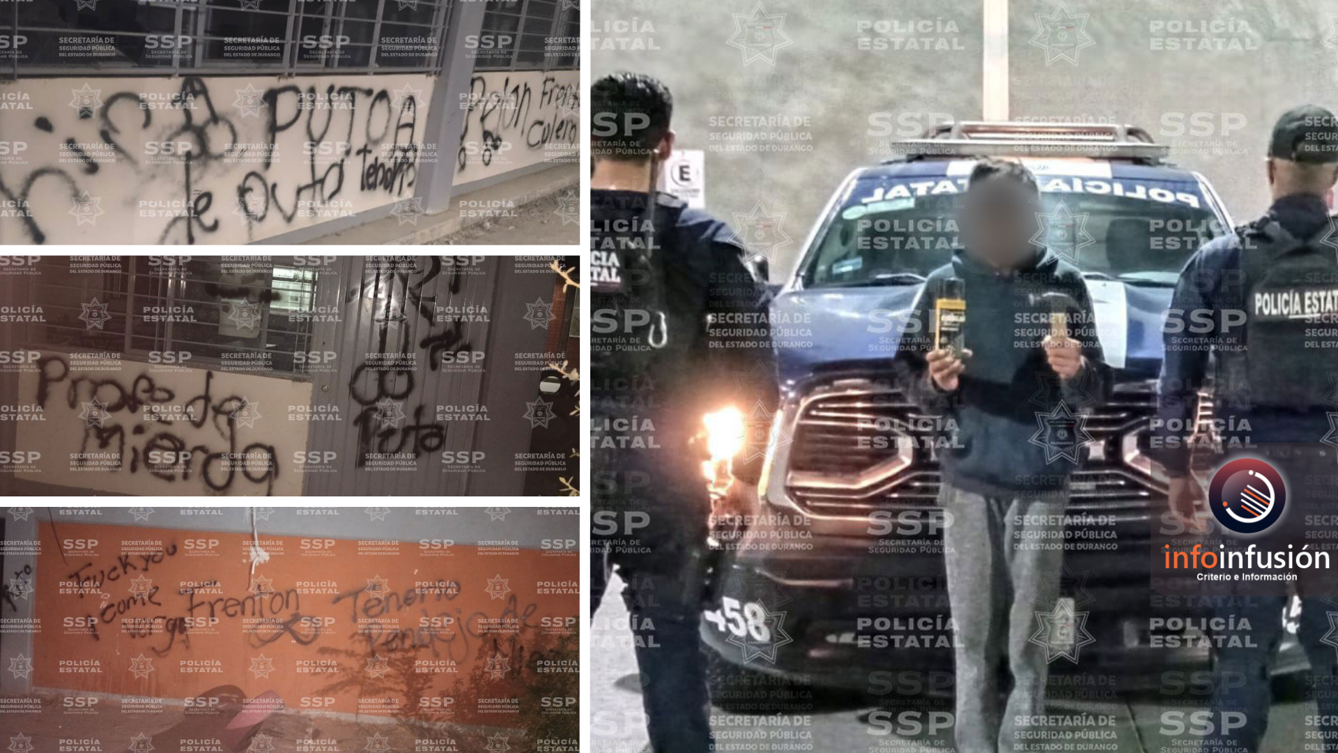 Adolescente es detenido por destrozos en su propia escuela