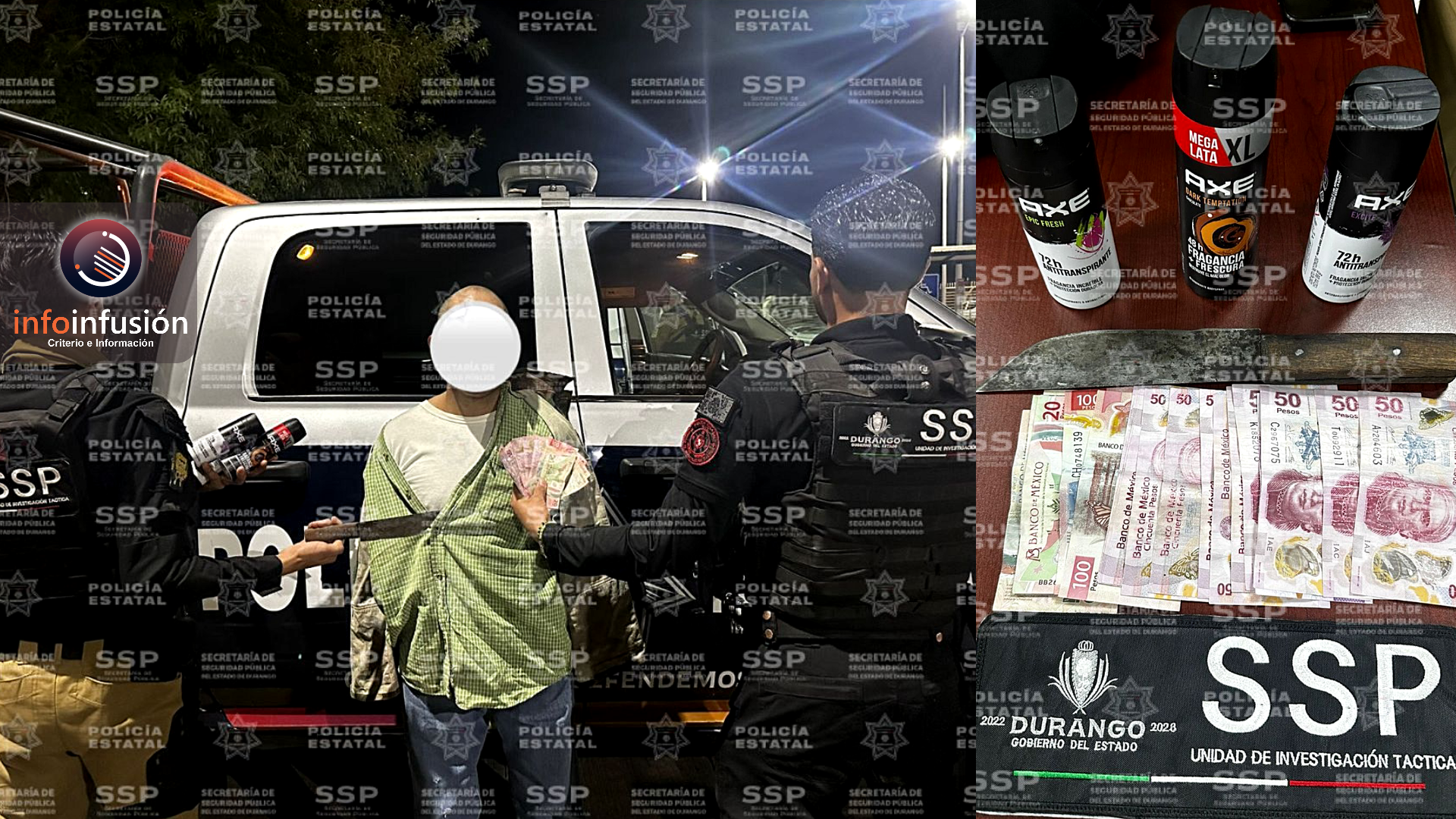 Ciudadanos detienen a sujeto que robó a punta de cuchillo una farmacia