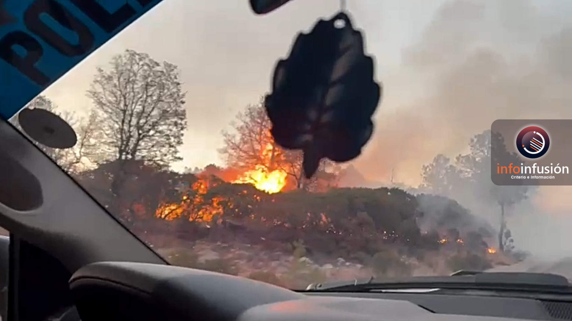 Fuego en sierra de Tepehuanes obliga a cerrar tramos carreteros