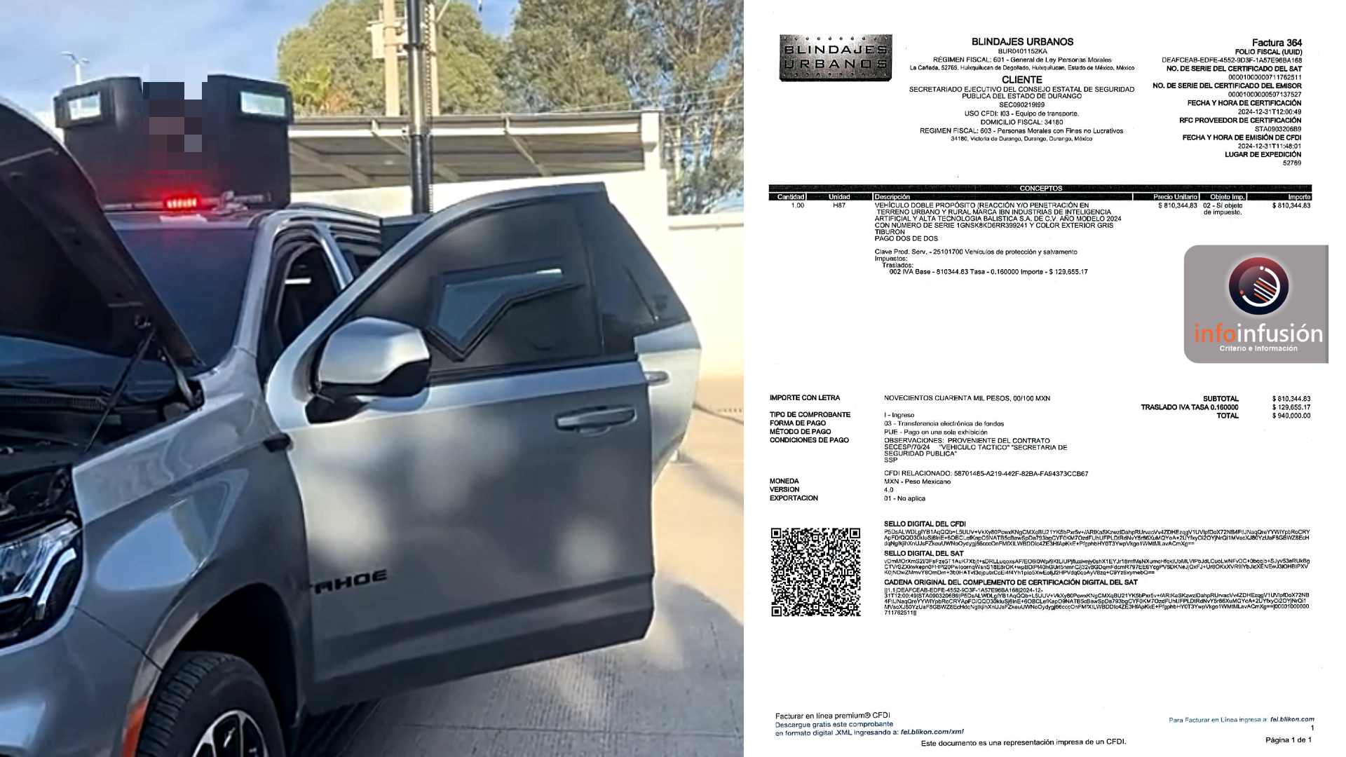 Gobierno de Durango presume vehículo táctico de alta tecnología