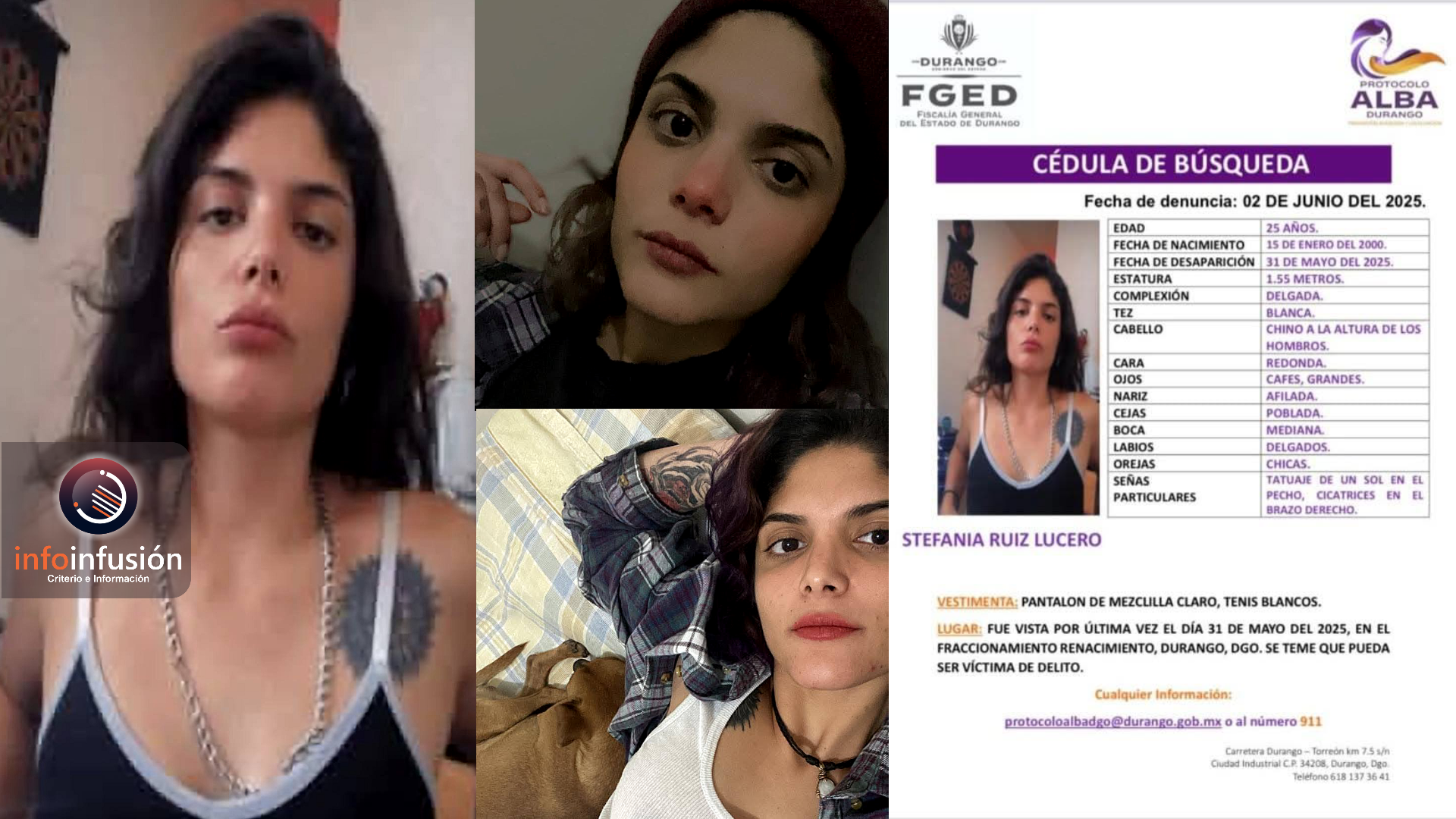 Reportan desaparición de joven mujer en Durango capital