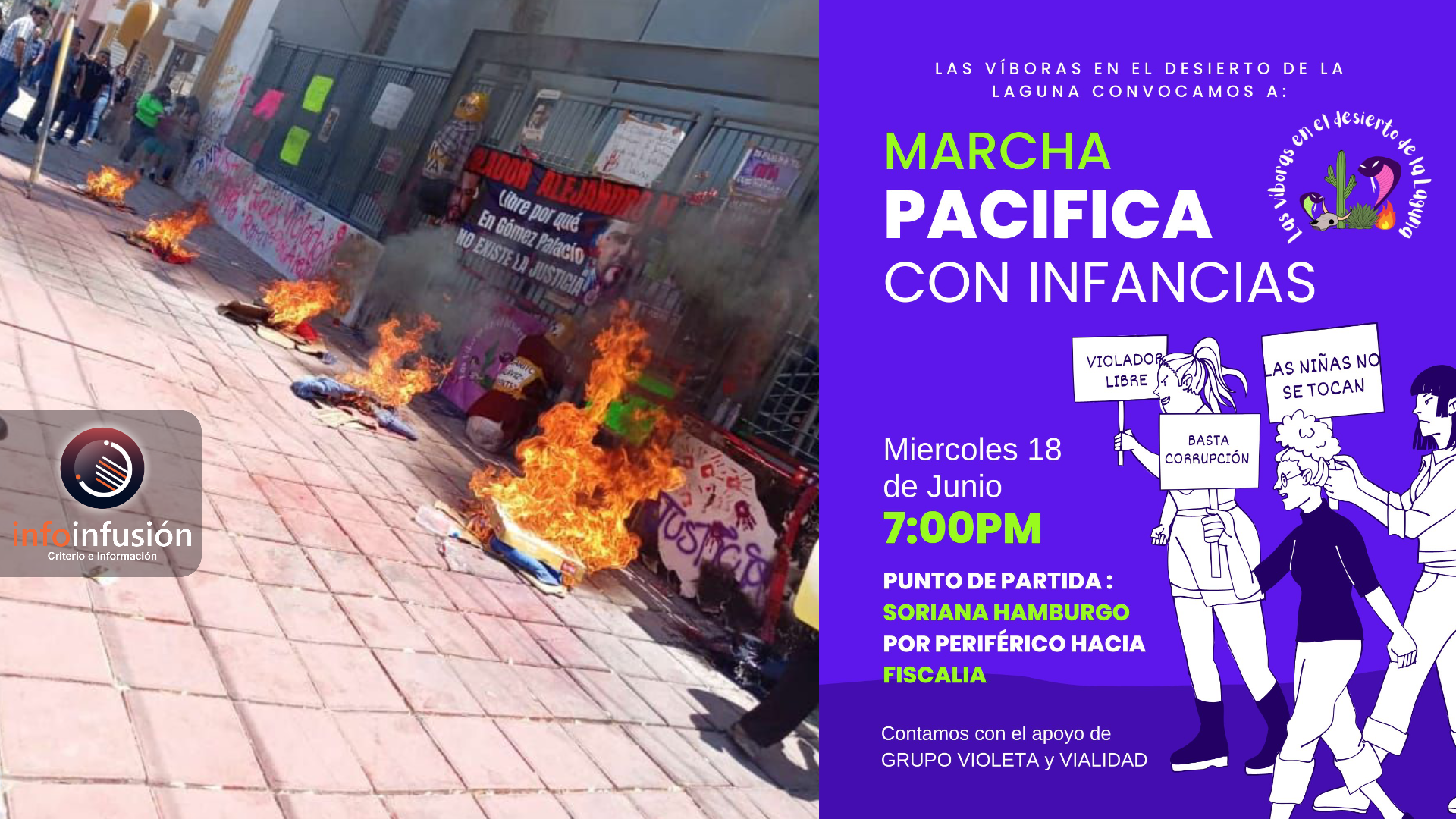 Persisten protestas en Gómez Palacio por fallo judicial en caso de abuso infantil