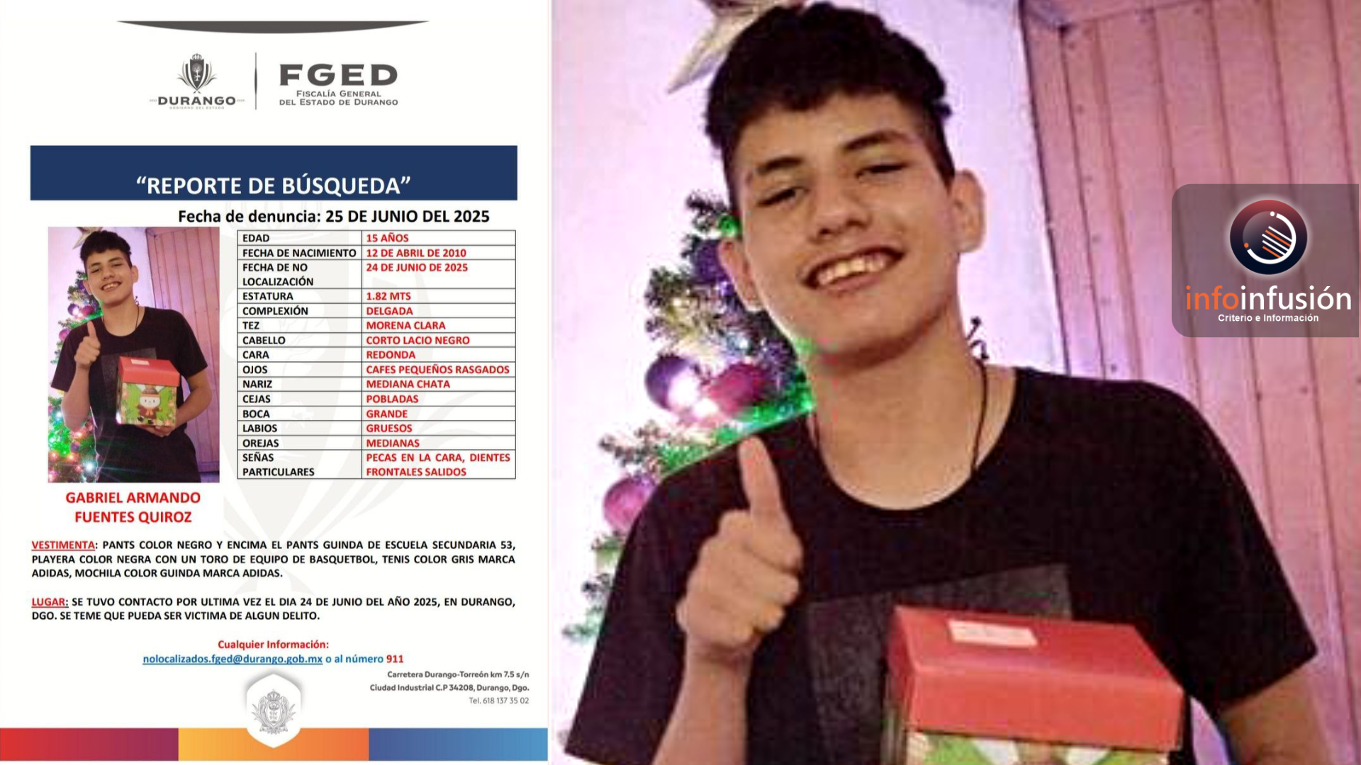 Reportan otro joven desaparecido en Durango