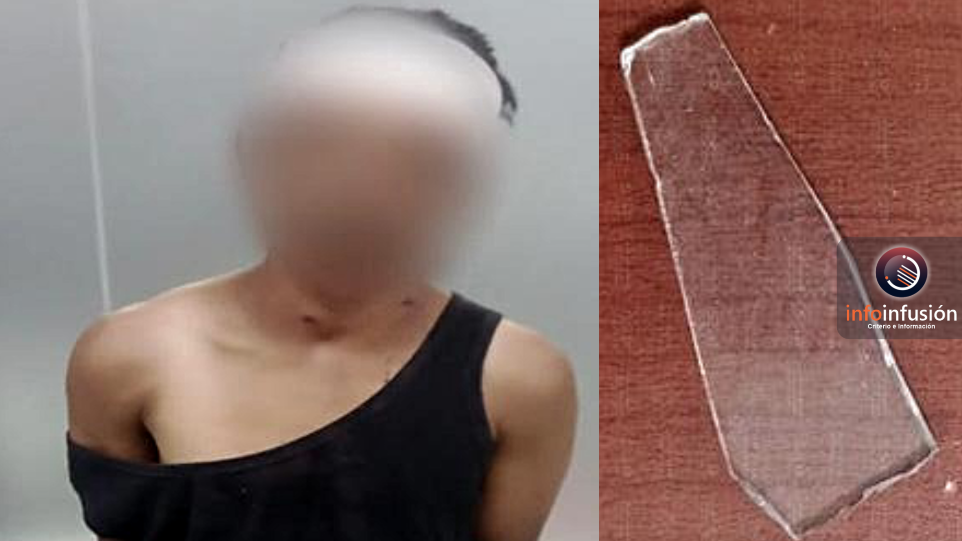 Sujeto intenta agredir a su pareja con cuchillo y vidrio