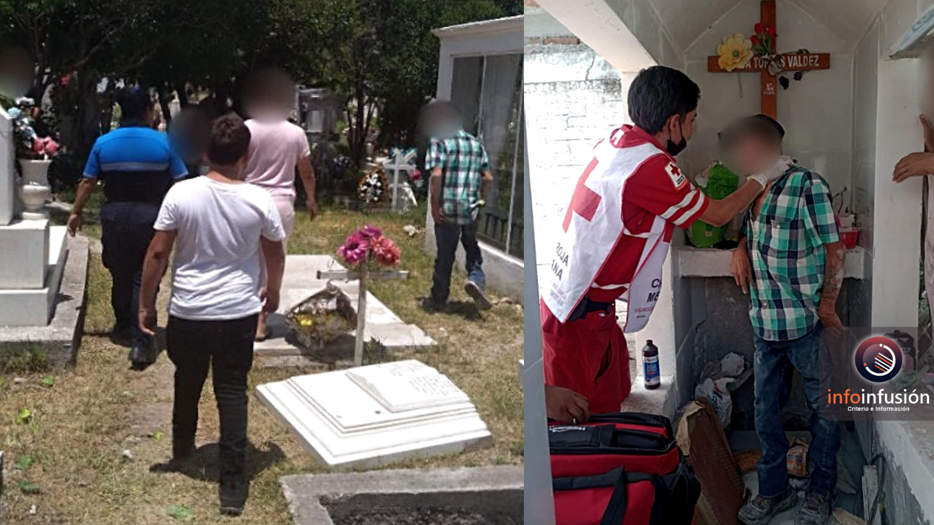 Hombre se introduce a tumba de su hija y trata de autolesionarse