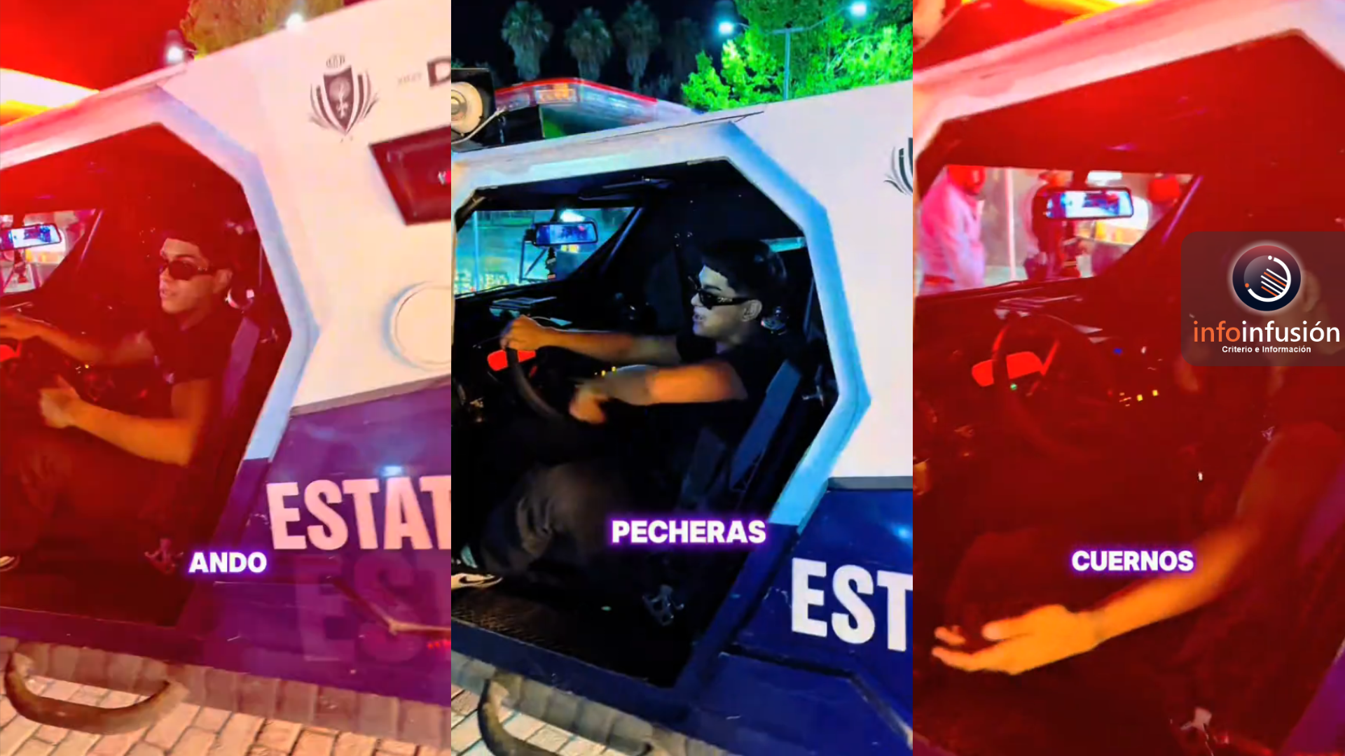 Influencers usan vehículo oficial de la Policía Estatal para hacer un TikTok