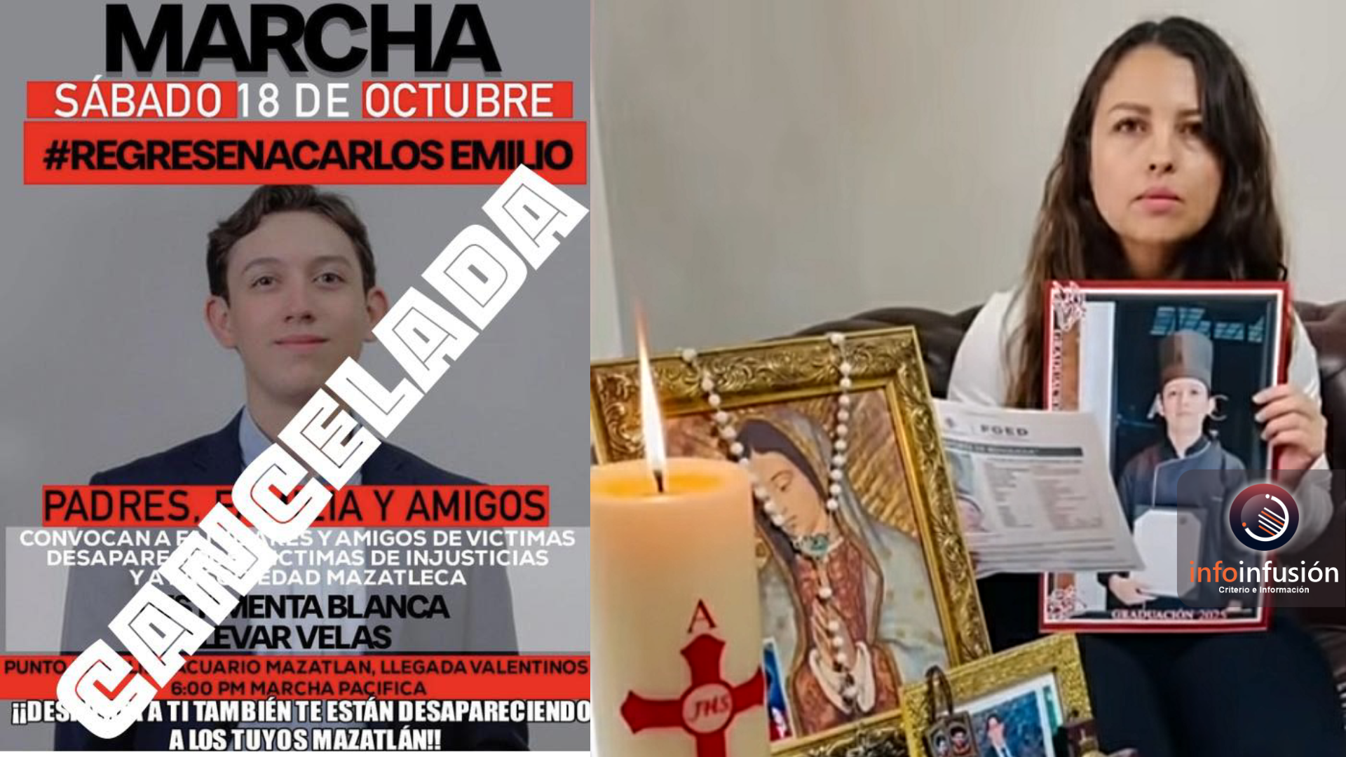 Cancelan marcha por Carlos Emilio en Mazatlán por inseguridad