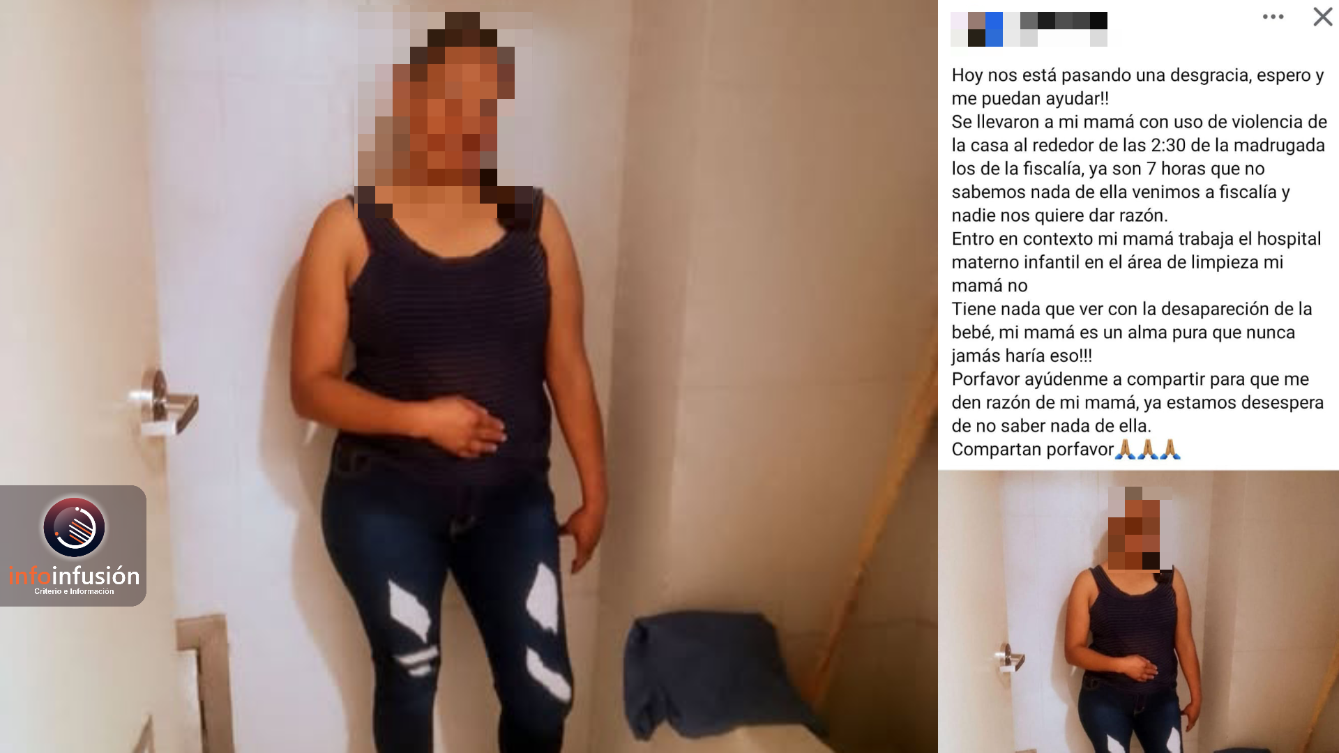 Detienen a trabajadora de limpieza del Hospital Materno Infantil