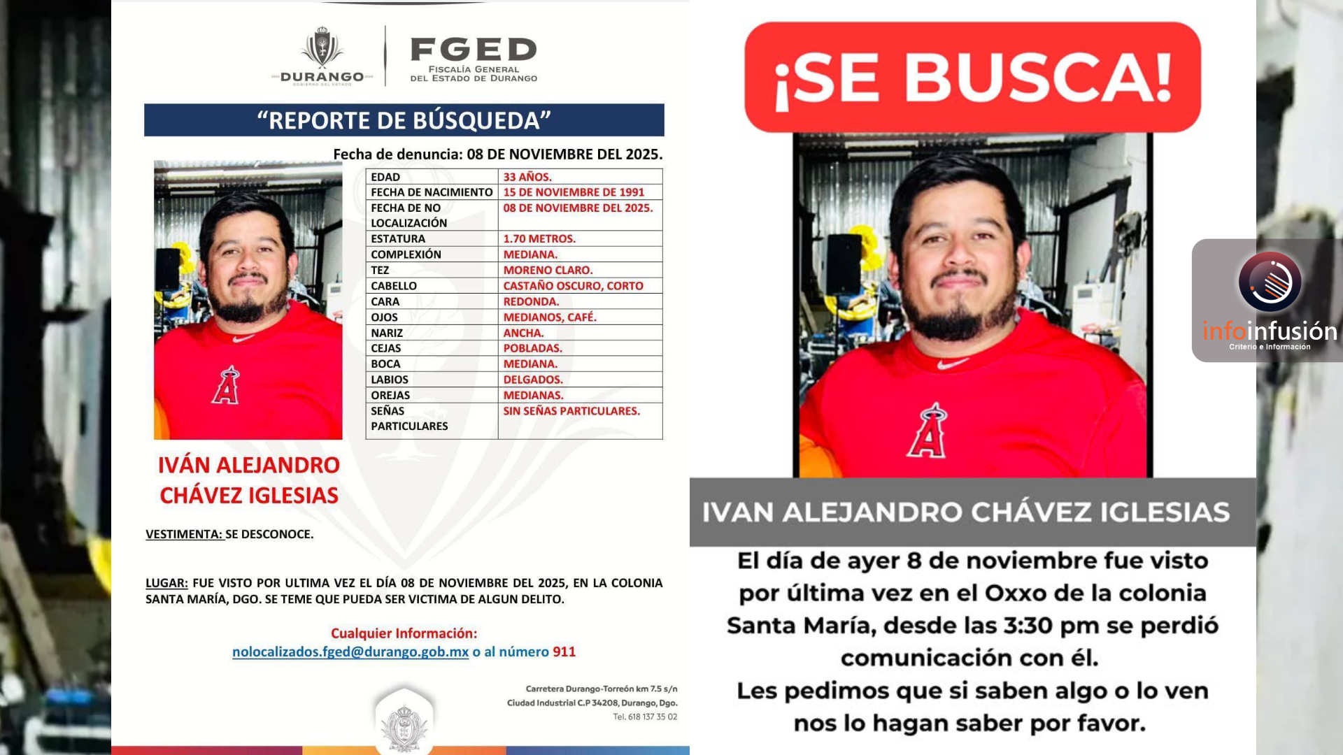 Desaparece hombre de 33 años en colonia Santa María