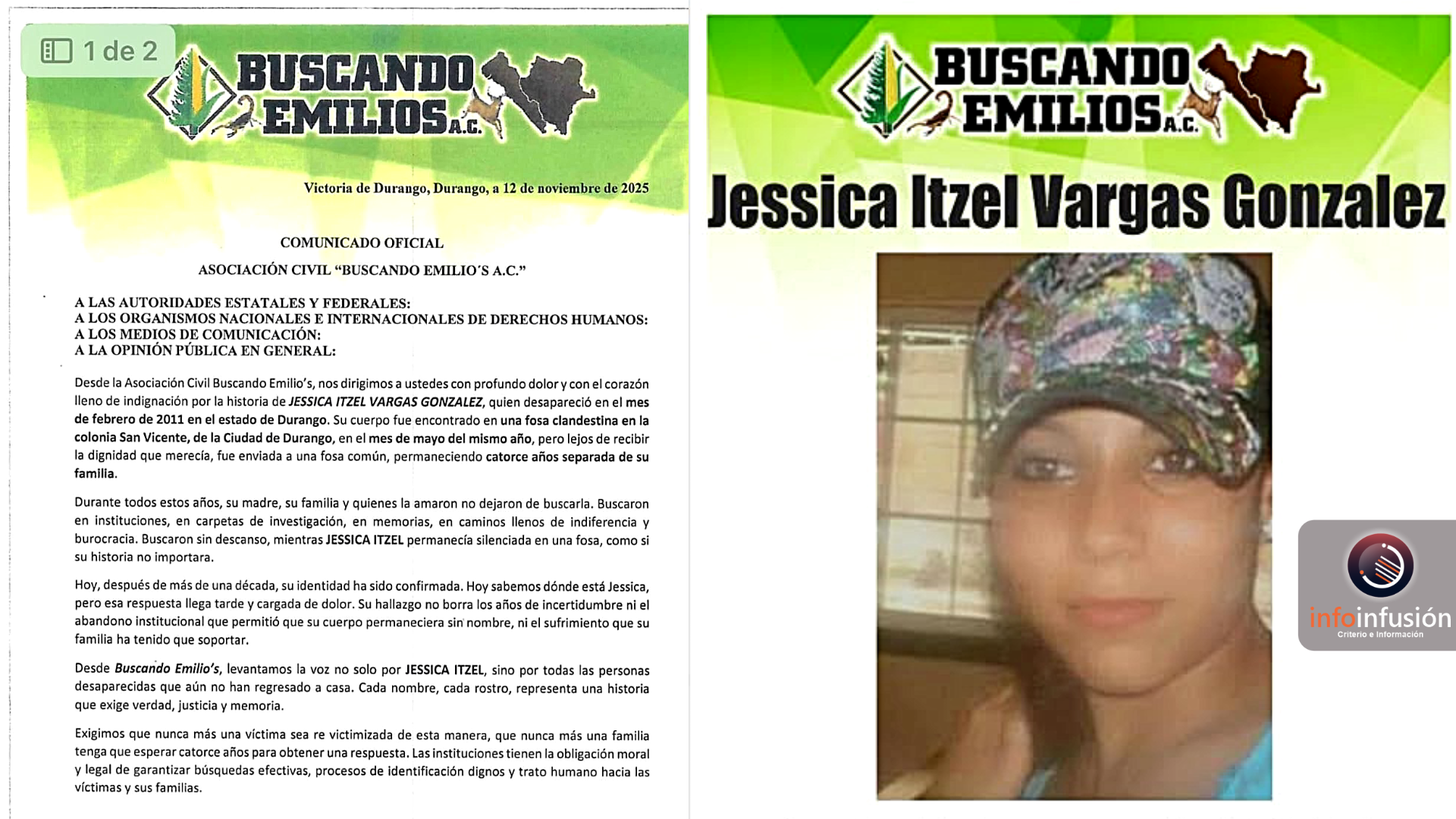 Cuerpo de Jessica Itzel pasó 14 años en fosa común para ser identificada