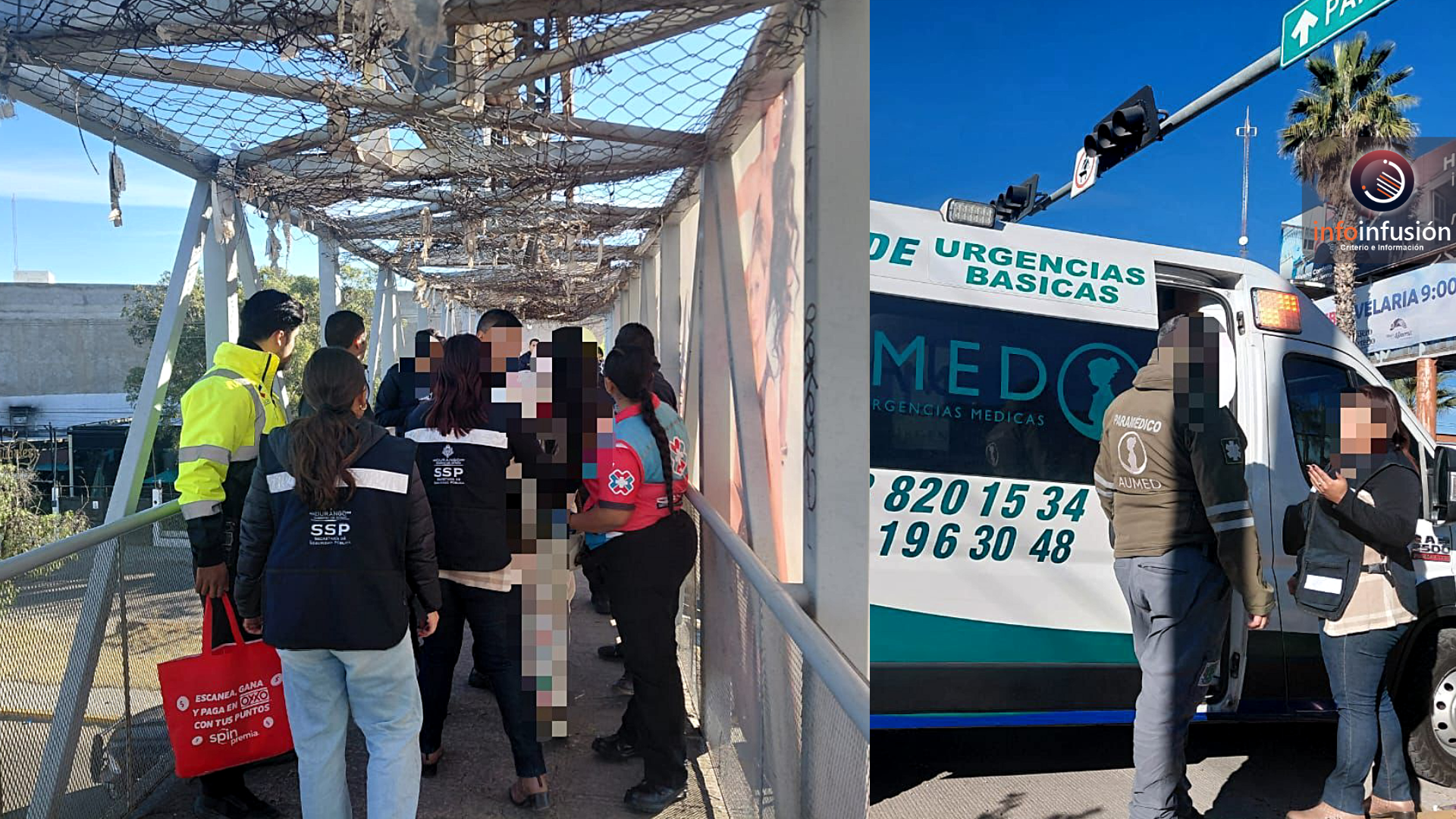 Rescatan a mujer que intentaba saltar de un puente