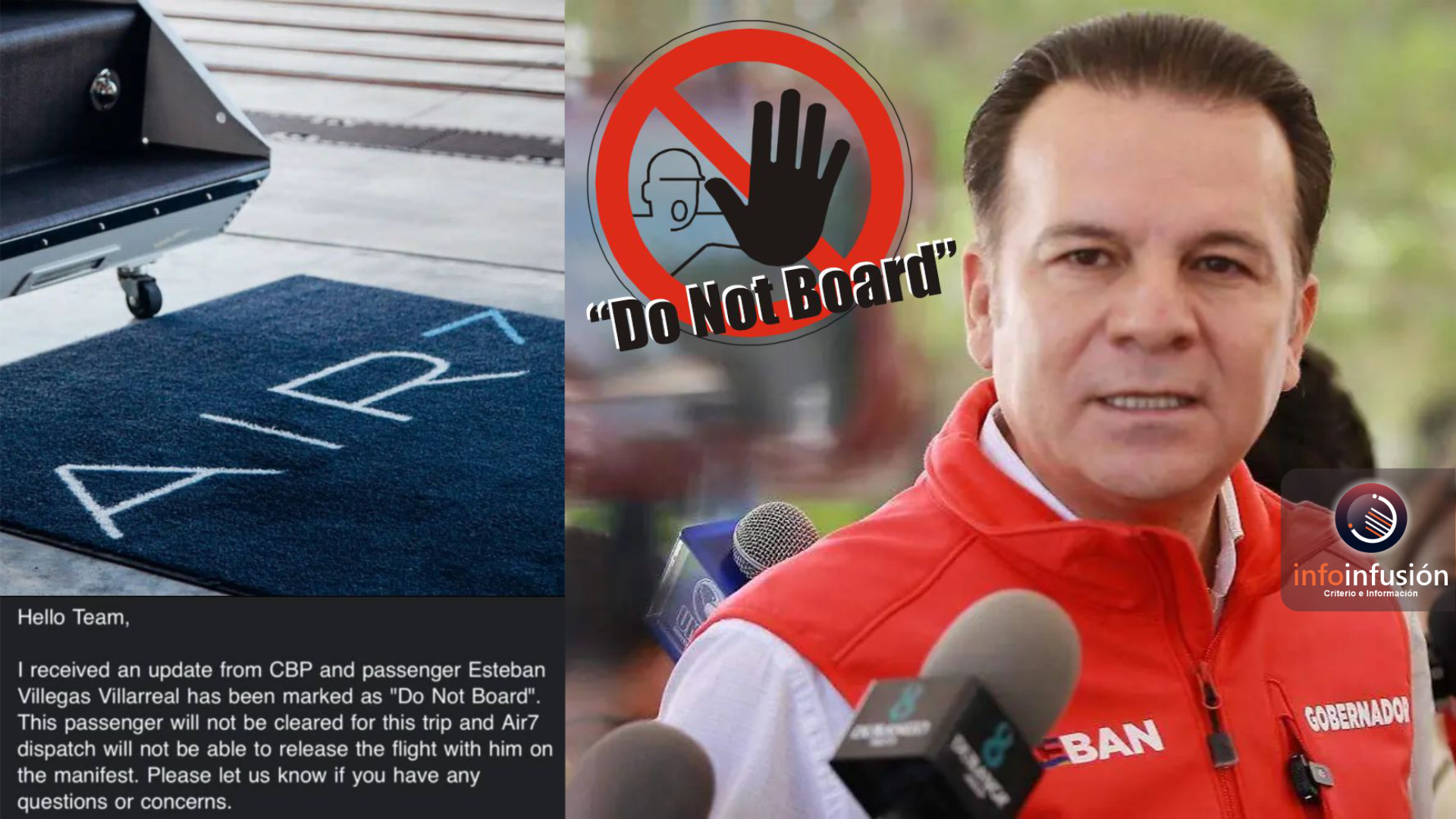 Visa del gobernador Esteban Villegas bajo revisión de Estados Unidos