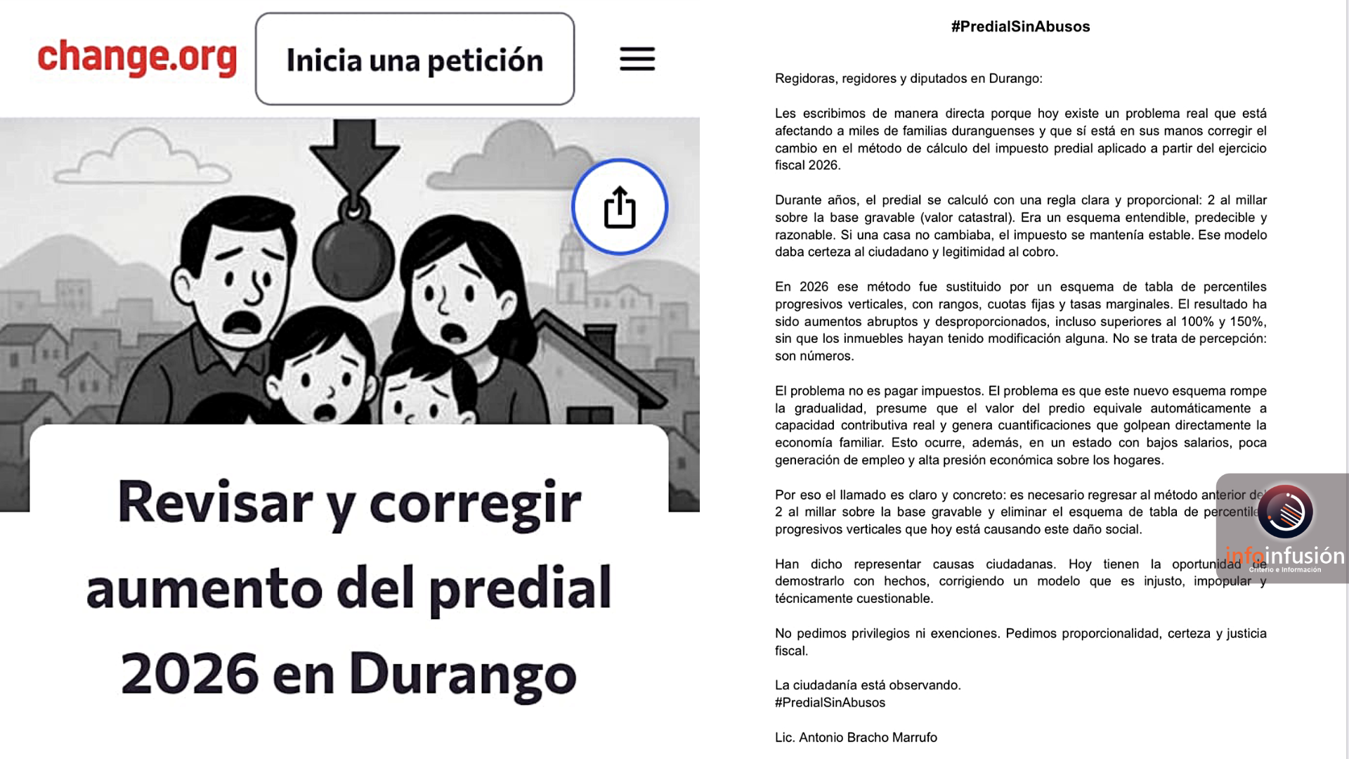 Crece inconformidad por aumento al predial en Durango